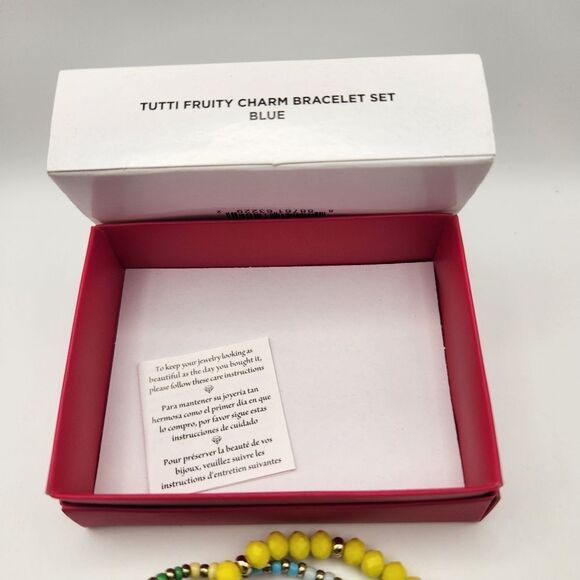 Studio 1886 Tutti Fruity Set of 3 Stretch Braclets Fruit Charms Fashion Jewlery - Picture 4 of 5